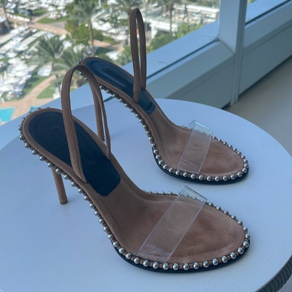 Alexander Wang Beige Suede & PVC Nova Slingback Sandals 🤎 - Picture 8 of 17